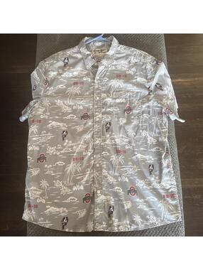 Reyn Spooner Ohio State Buckeyes Shirt Hawaiian Button Up Short Sleeve Mens 2XL